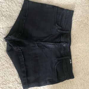 black jean shorts